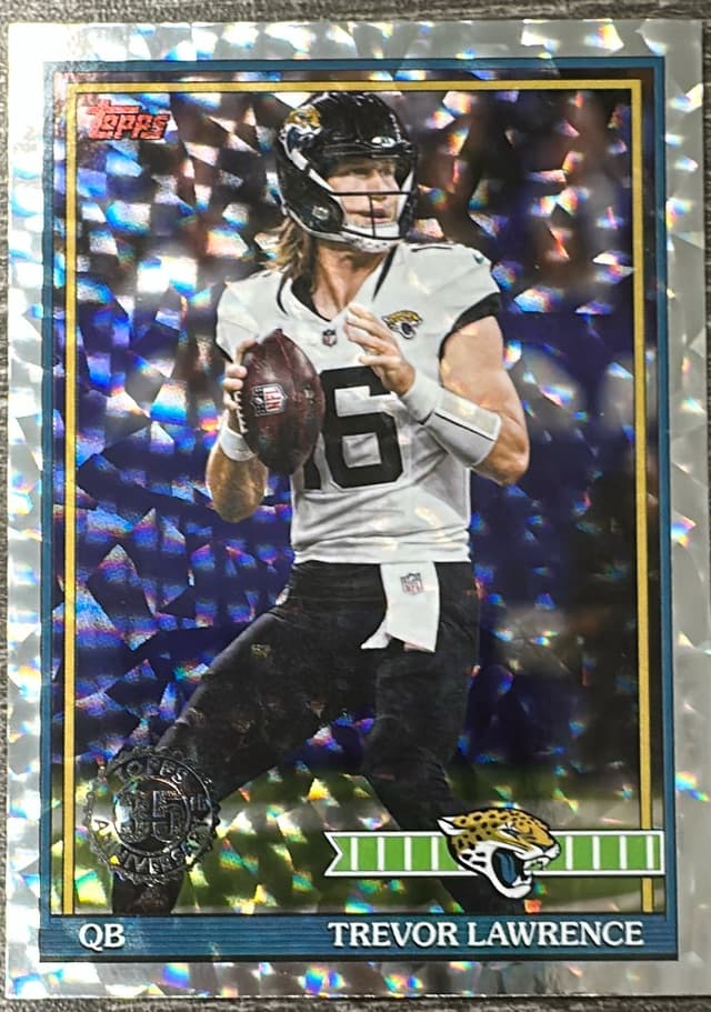 2026 Topps Flagship Trevor Lawrence 1991 Topps Football Crackle Foil