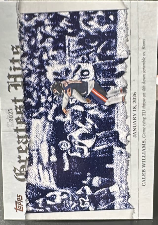 2026 Topps Flagship Caleb Williams 2025 Greatest Hits