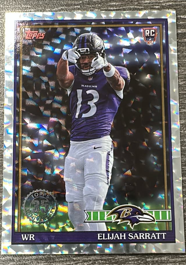 2026 Flagship 1991 Topps Rookies Football Crackle Foil Elijah Sarratt